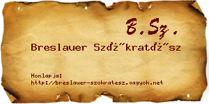 Breslauer Szókratész névjegykártya